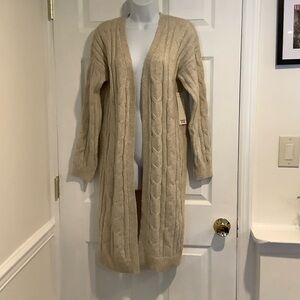 NWT MADDEN GIRL Full length Cableknit Open Front Cardigan Sweater